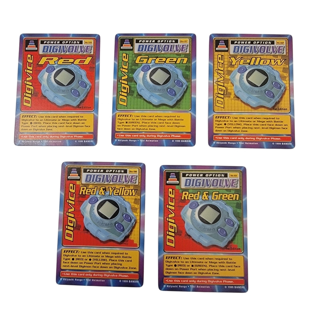 (5) 1999 DIGIVICE Digimon Trading Card Lot Vintage Bandai Digivolve